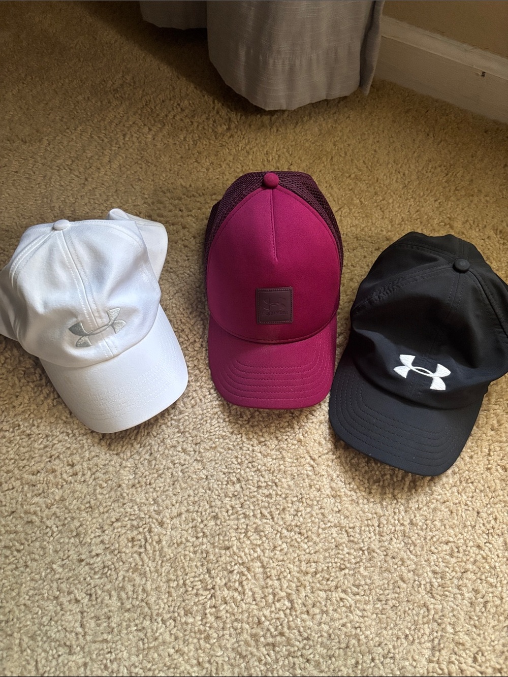 Under Armour Black & Burgundy Women's Duo Caps
